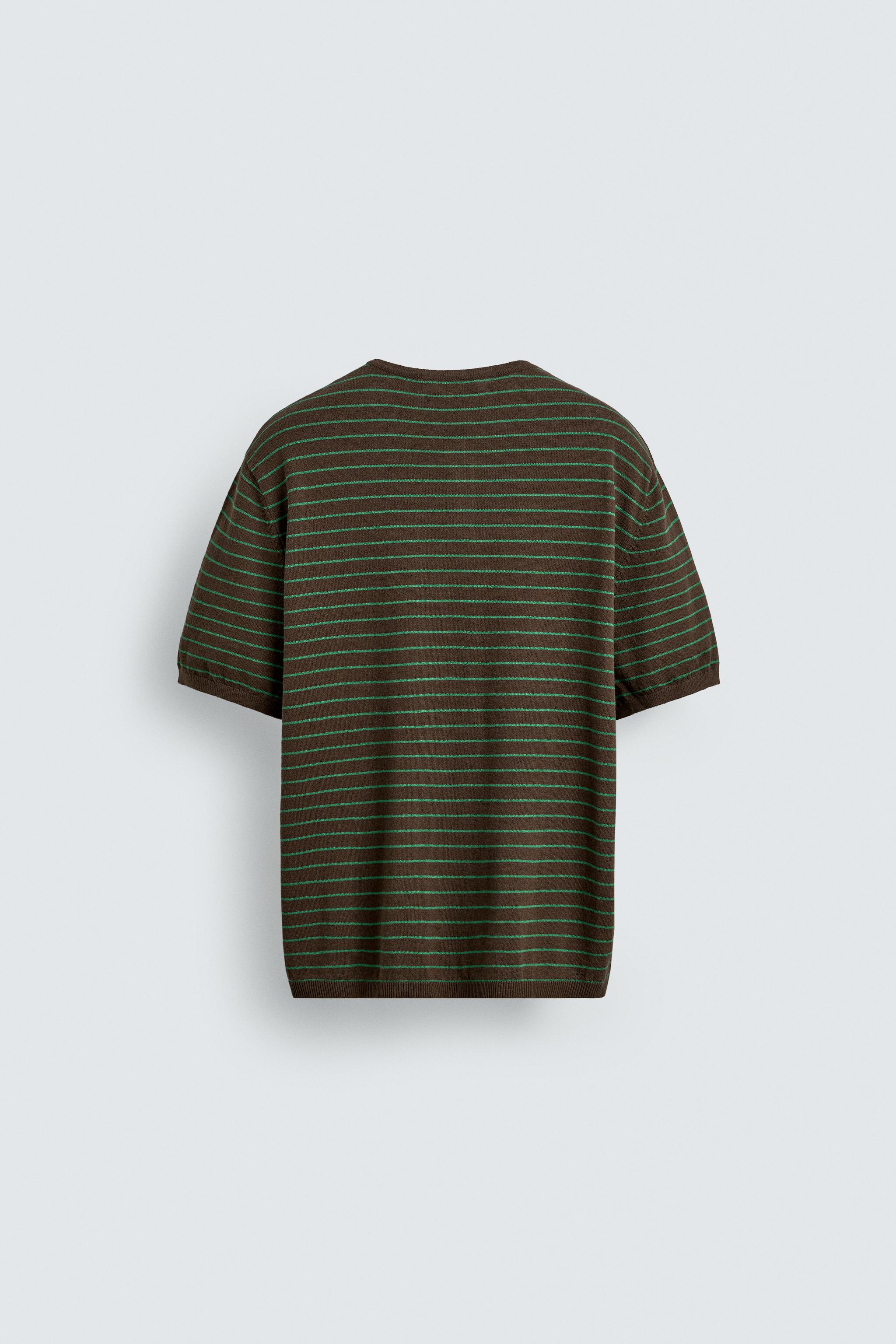 COTTON LINEN BLEND HENLEY T-SHIRT